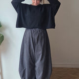 Pinstripe  Barrel Trousers - PRE-ORDER