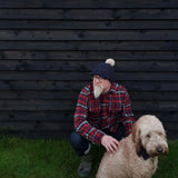 Adult textured pom pom hat
