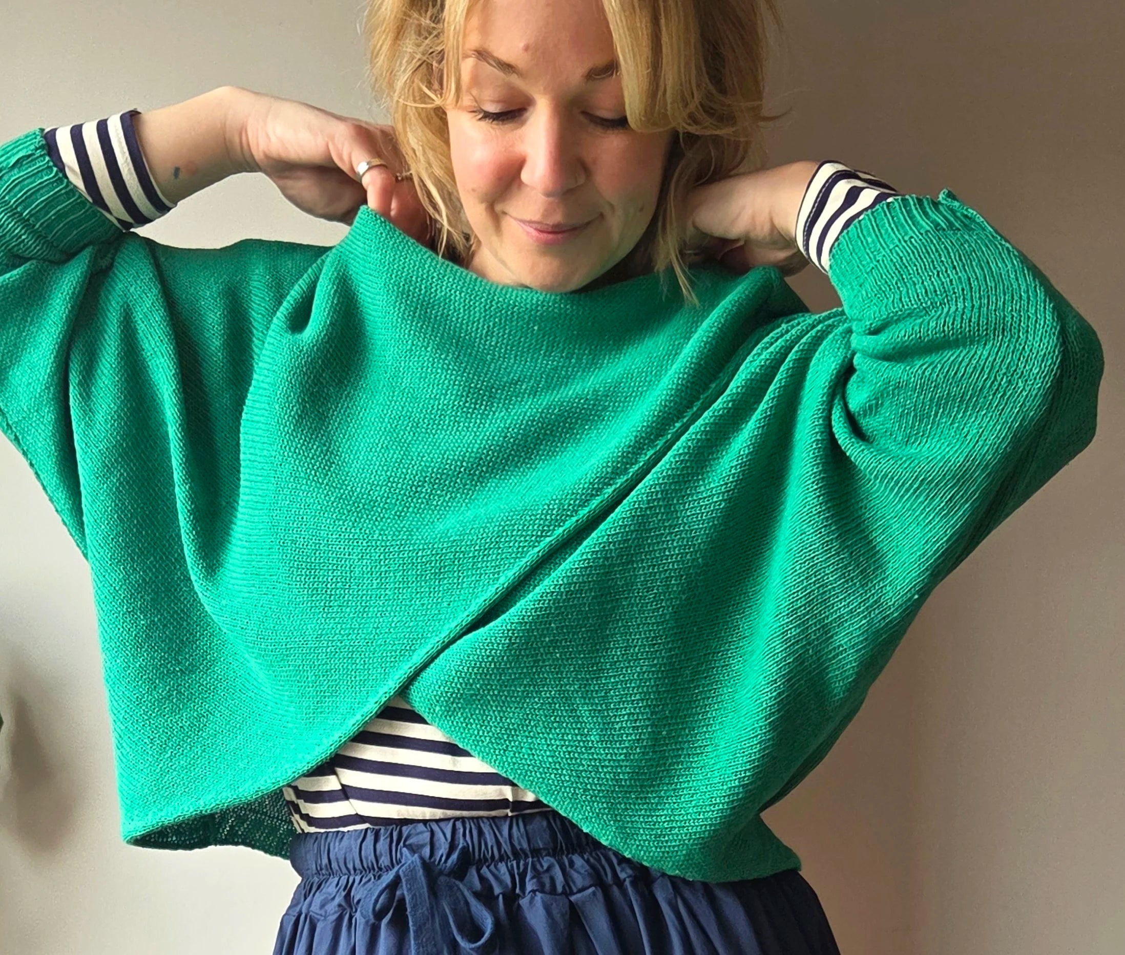 The baby crossover front jumper (cotton blend) from So Satsuma Clothing UK.