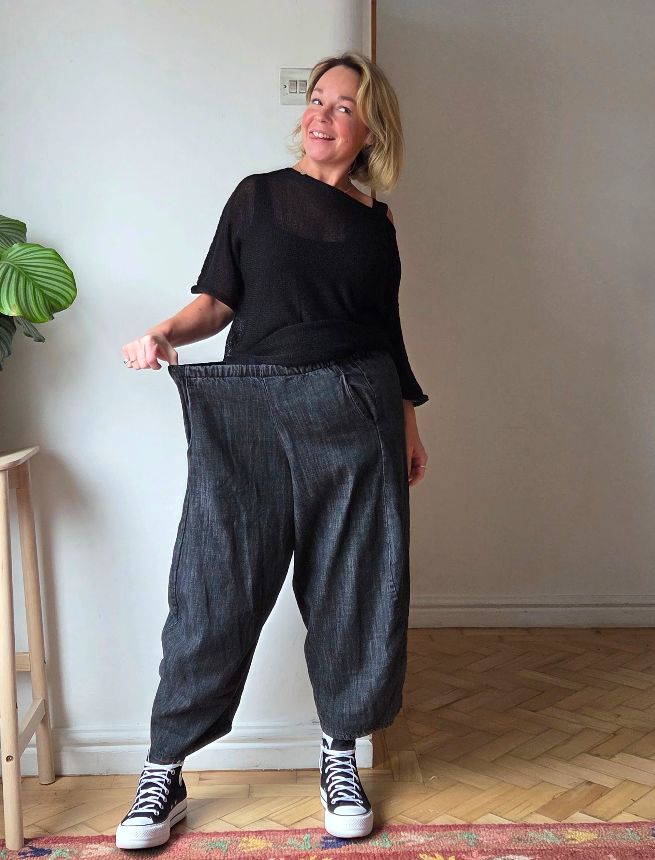 elasticated waist Barrel jeans from So Satsuma Clothing UK.