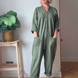 Linen boiler suit