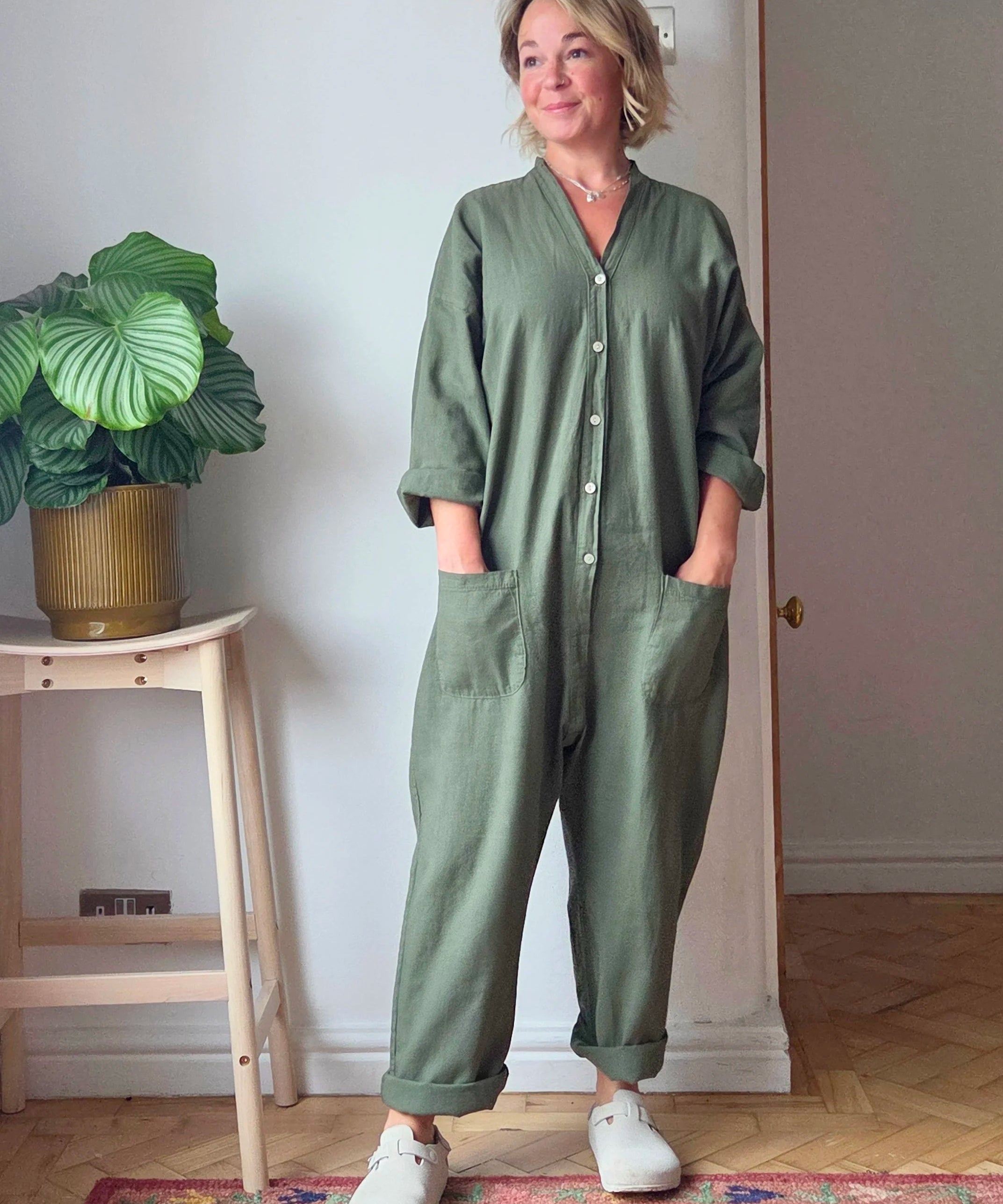 Linen boiler suit