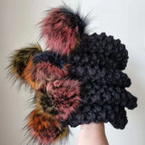 Super chunky seed hat with rainbow pompom