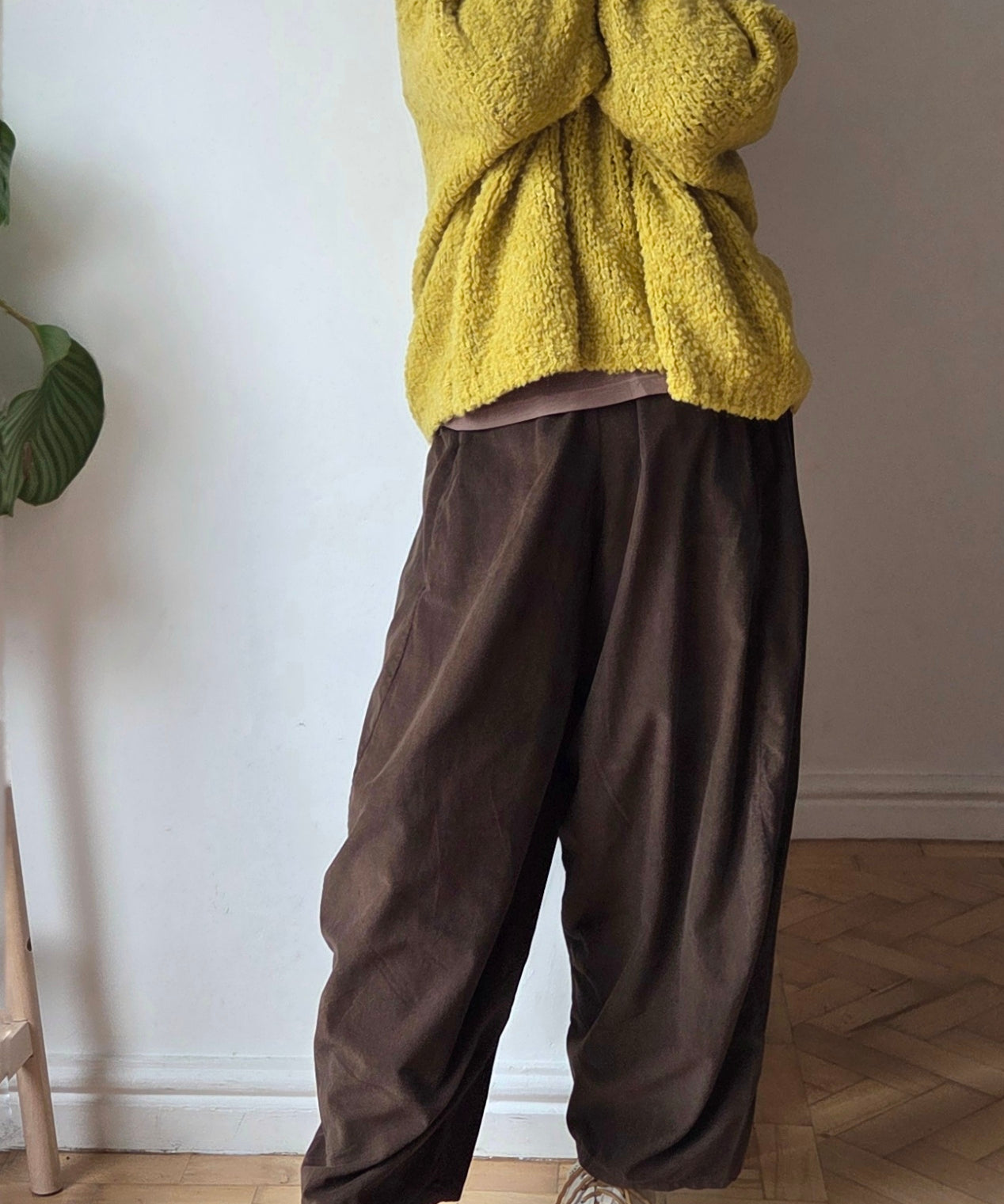 Cropped Fine Cord Trousers