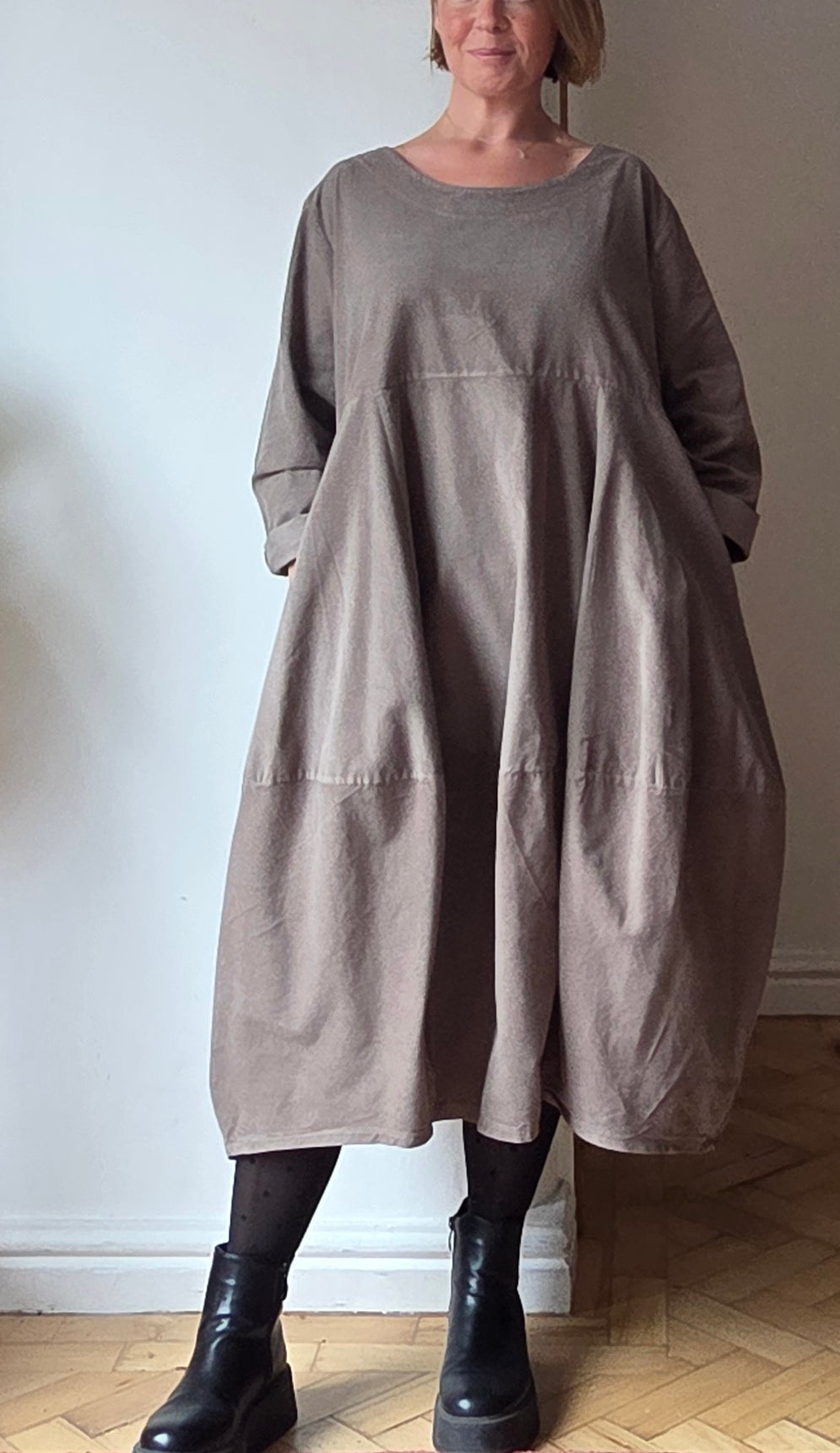 Cord Balloon Dress